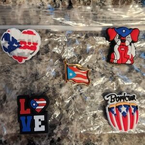 Puerto Rican Pride Croc Shoe Charms/Jibbitz And Pin